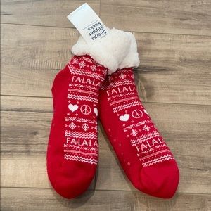 Old Navy New Holiday Sherpa Slipper Socks